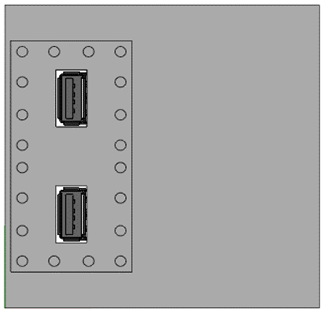 Interface USB2 double pour cage de Faraday RF11-02-250 Dos Hytem
