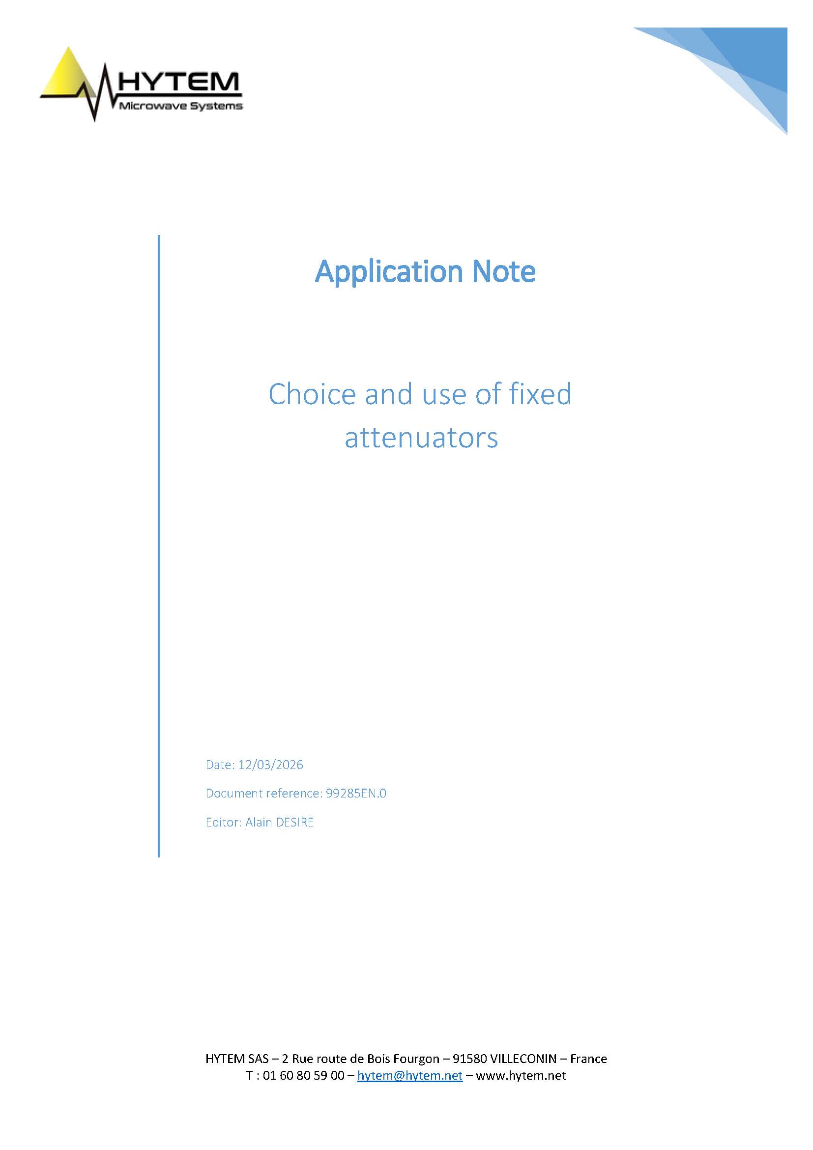 FIXED ATTENUATORS